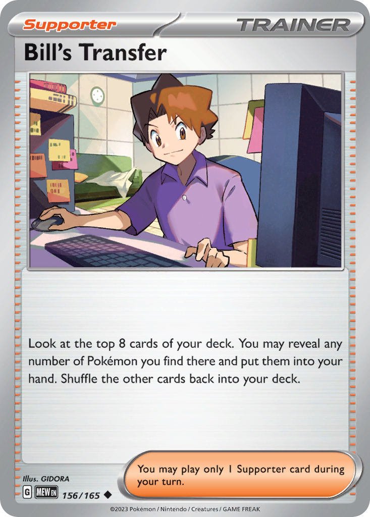 156/165 [SV3PT5] Bill's Transfer - Uncommon