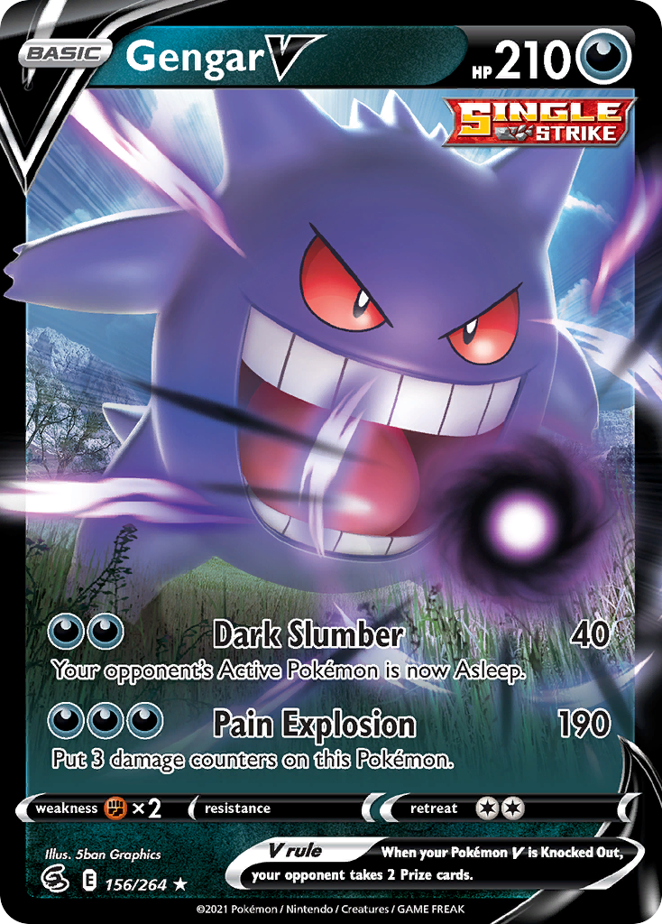 156/264 [FST] Gengar V - Rare Holo V
