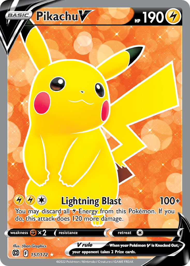157/172 [BRS] Pikachu V - Rare Ultra