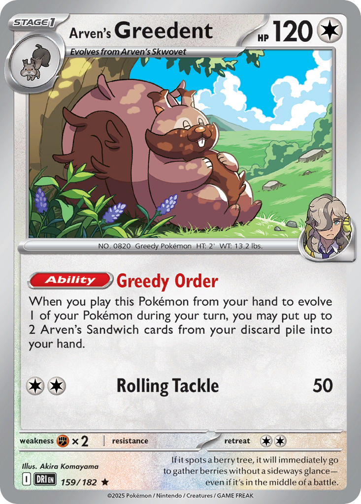 159/182 [DRI] Arven's Greedent - Rare
