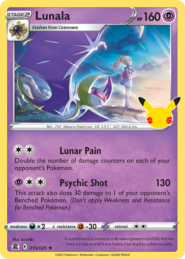 15/25 [CEL] Lunala - Rare Holo
