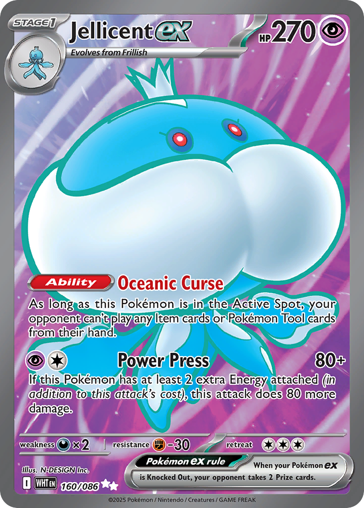 160/86 [WHT] Jellicent ex - Ultra Rare