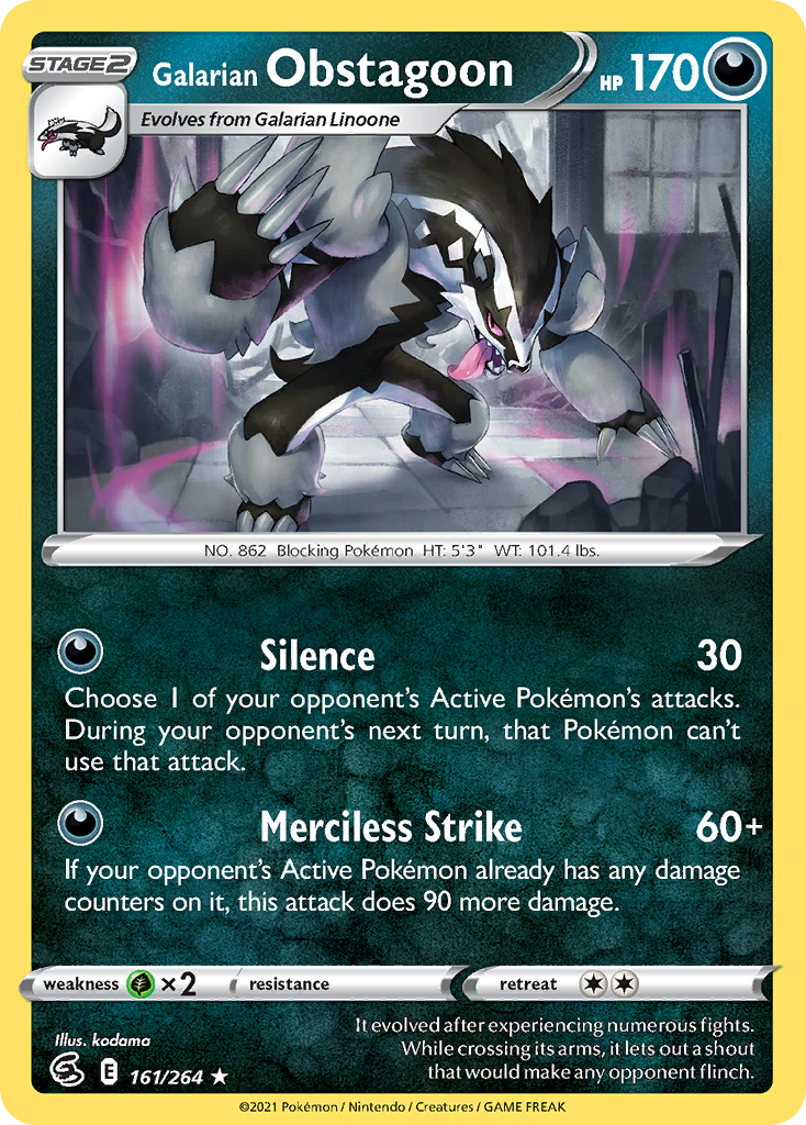 161/264 [FST] Galarian Obstagoon - Rare Holo