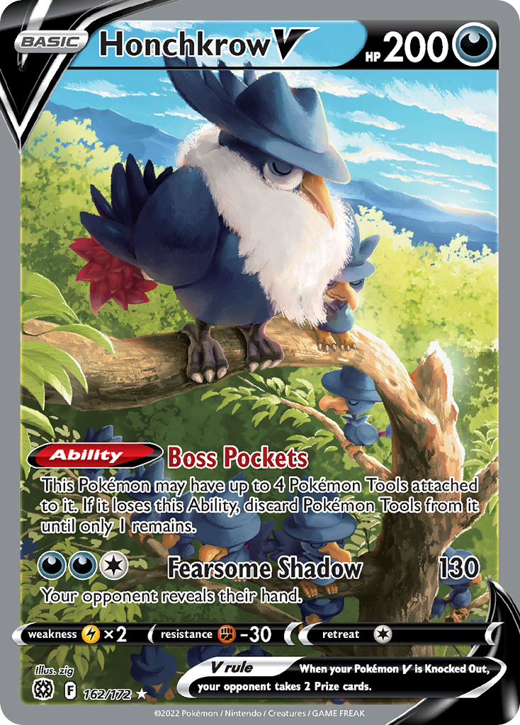 162/172 [BRS] Honchkrow V - Rare Ultra