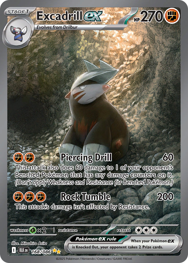 168/86 [BLK] Excadrill ex - Special Illustration Rare