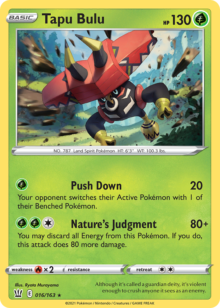 16/163 [BST] Tapu Bulu - Rare Holo