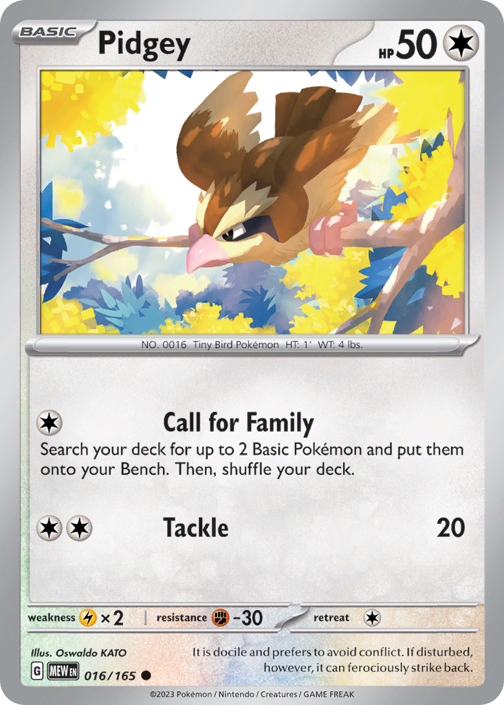 16/165 [SV3PT5] Pidgey - Common