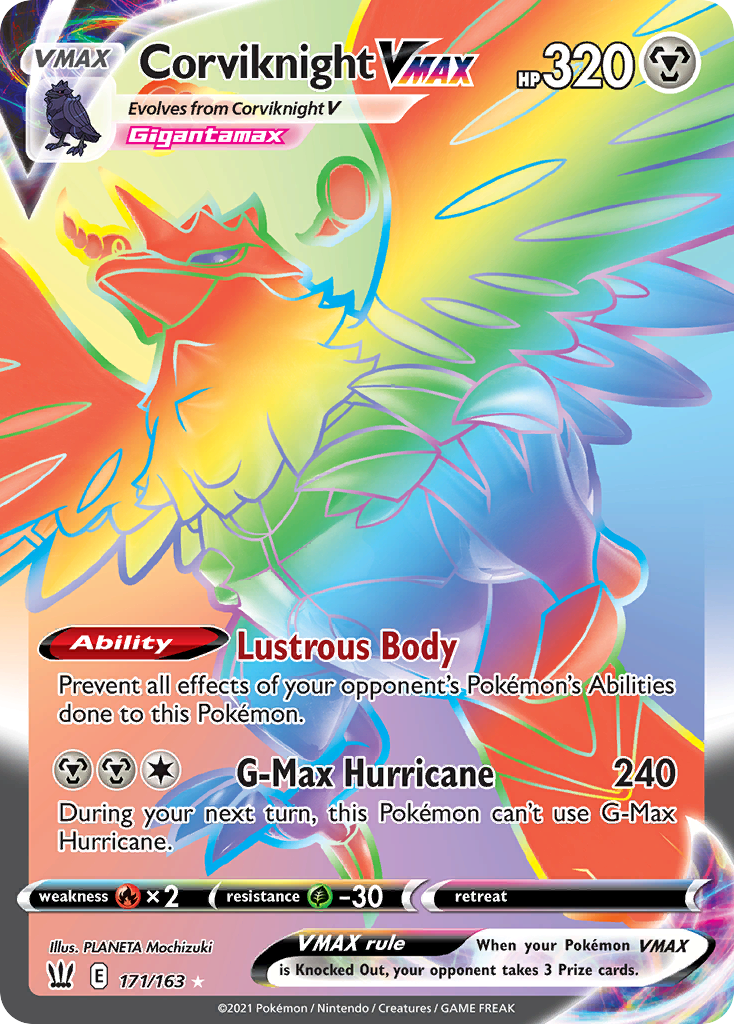 171/163 [BST] Corviknight VMAX - Rare Rainbow