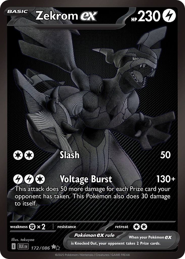 172/86 [BLK] Zekrom ex - Black White Rare