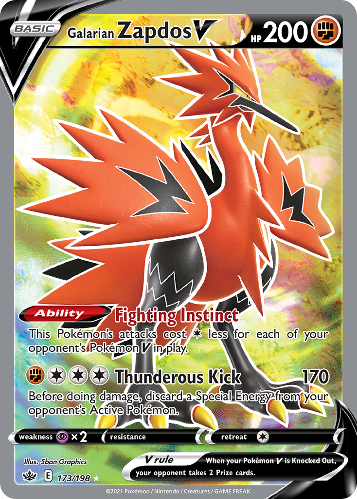 173/198 [CRE] Galarian Zapdos V - Rare Ultra