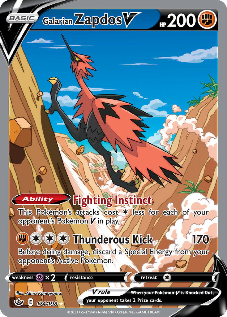 174/198 [CRE] Galarian Zapdos V - Rare Ultra