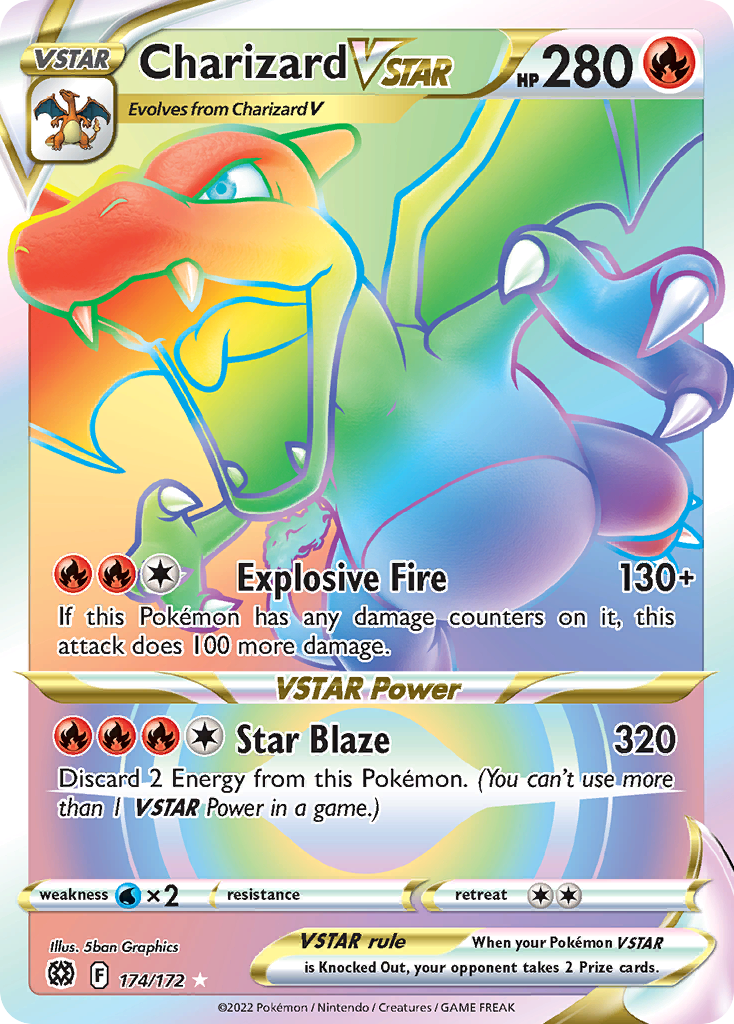 174/172 [BRS] Charizard VSTAR - Rare Rainbow