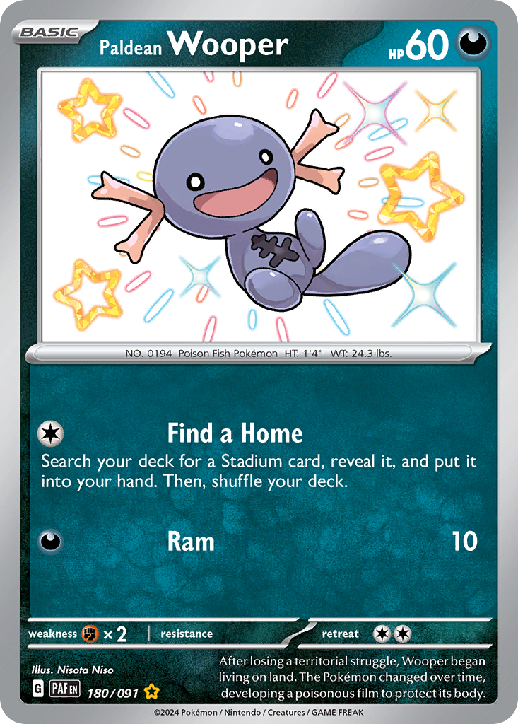 180/91 [SV4PT5] Paldean Wooper - Shiny Rare