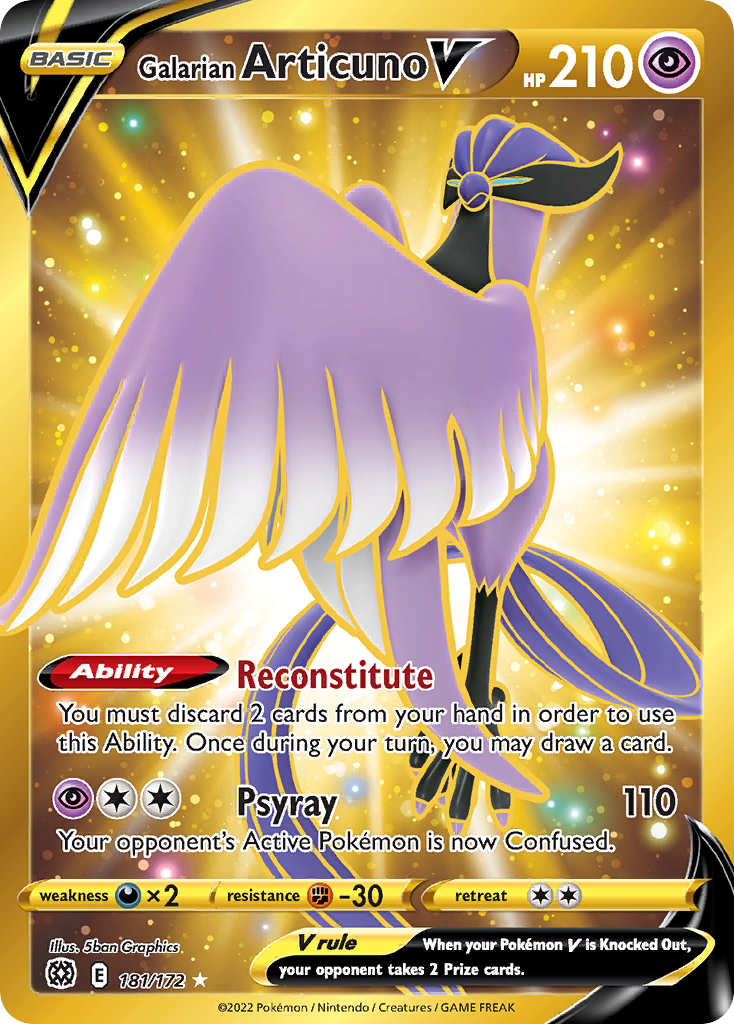 181/172 [BRS] Galarian Articuno V - Rare Secret