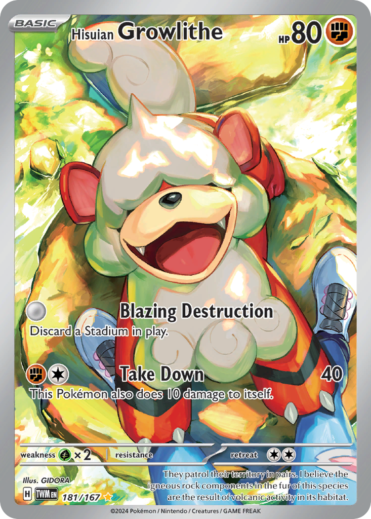 181/167 [TWM] Hisuian Growlithe - Illustration Rare
