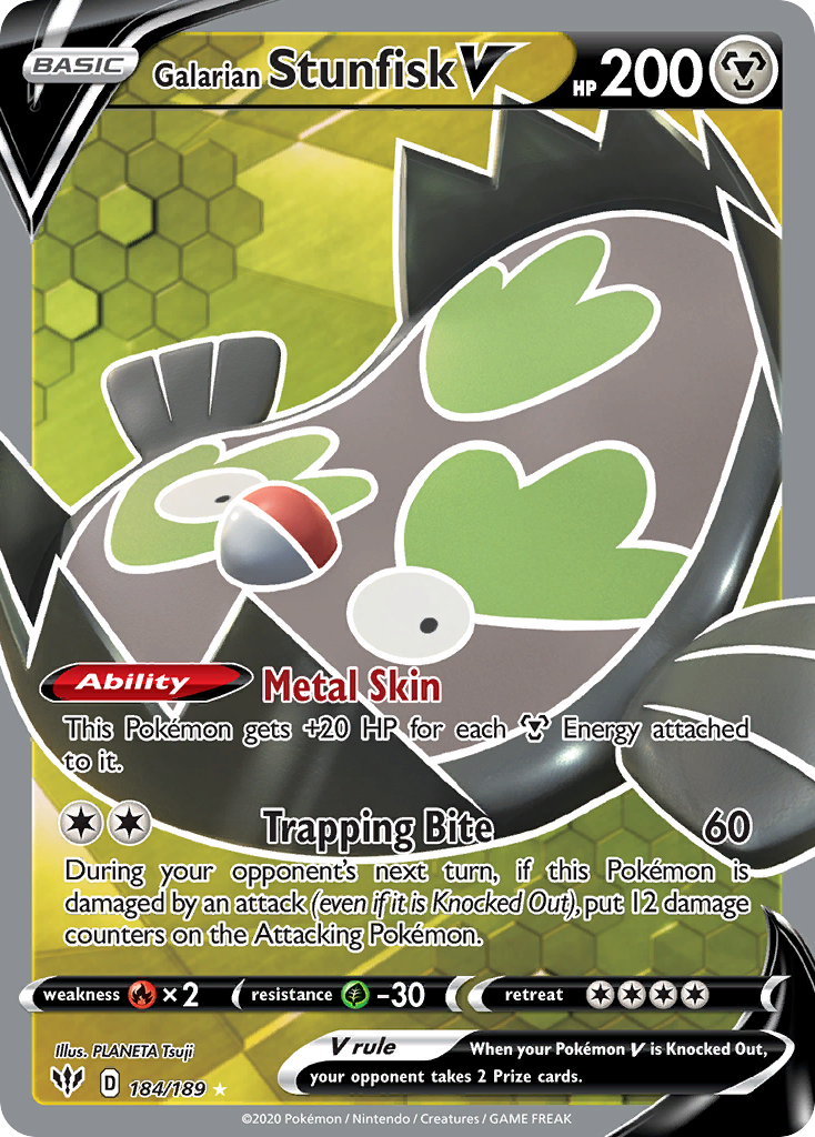 184/189 [DAA] Galarian Stunfisk V - Rare Ultra