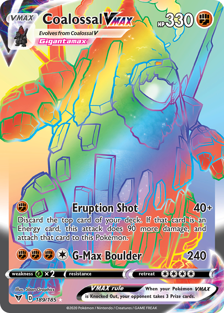 189/185 [VIV] Coalossal VMAX - Rare Rainbow