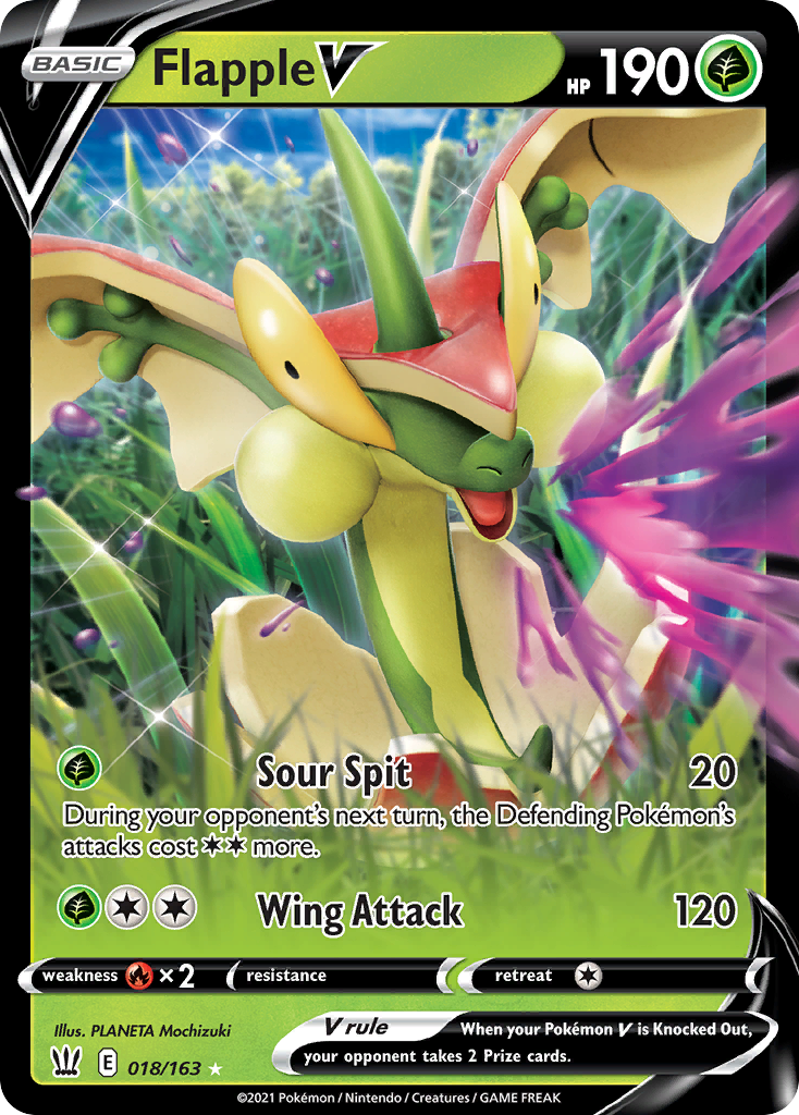 18/163 [BST] Flapple V - Rare Holo V