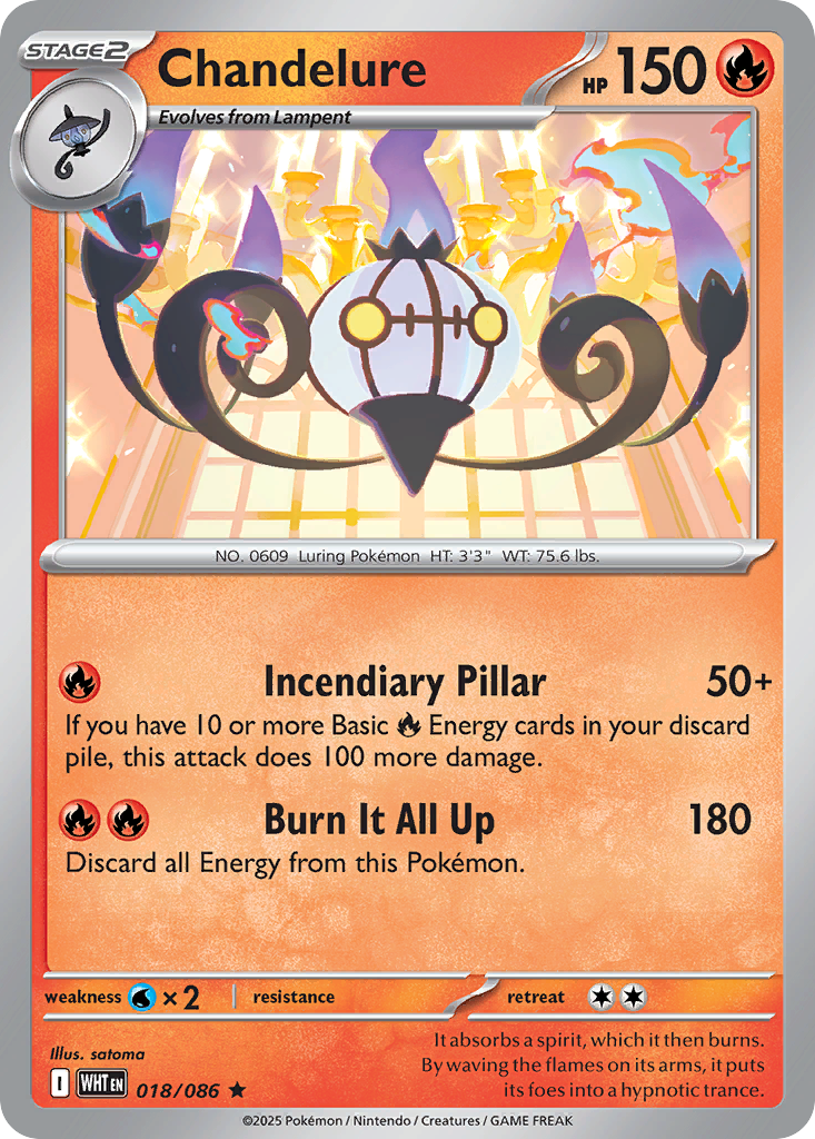 18/86 [WHT] Chandelure - Rare