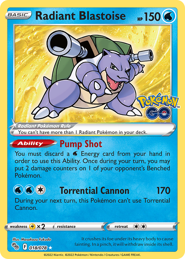 18/78 [PGO] Radiant Blastoise - Radiant Rare
