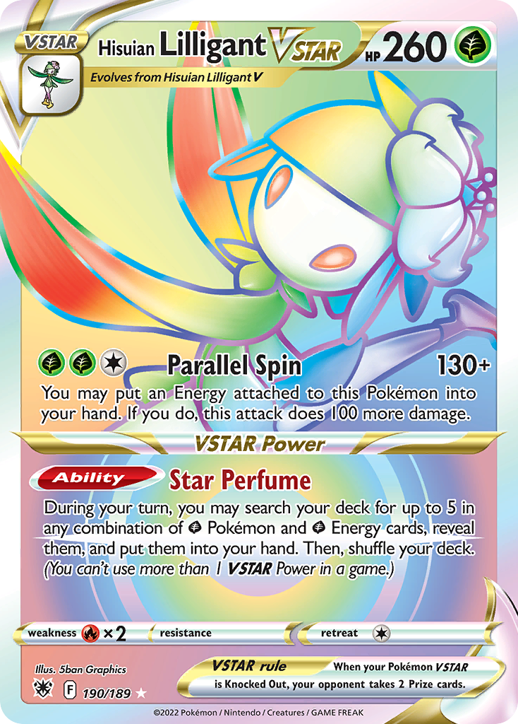 190/189 [ASR] Hisuian Lilligant VSTAR - Rare Rainbow