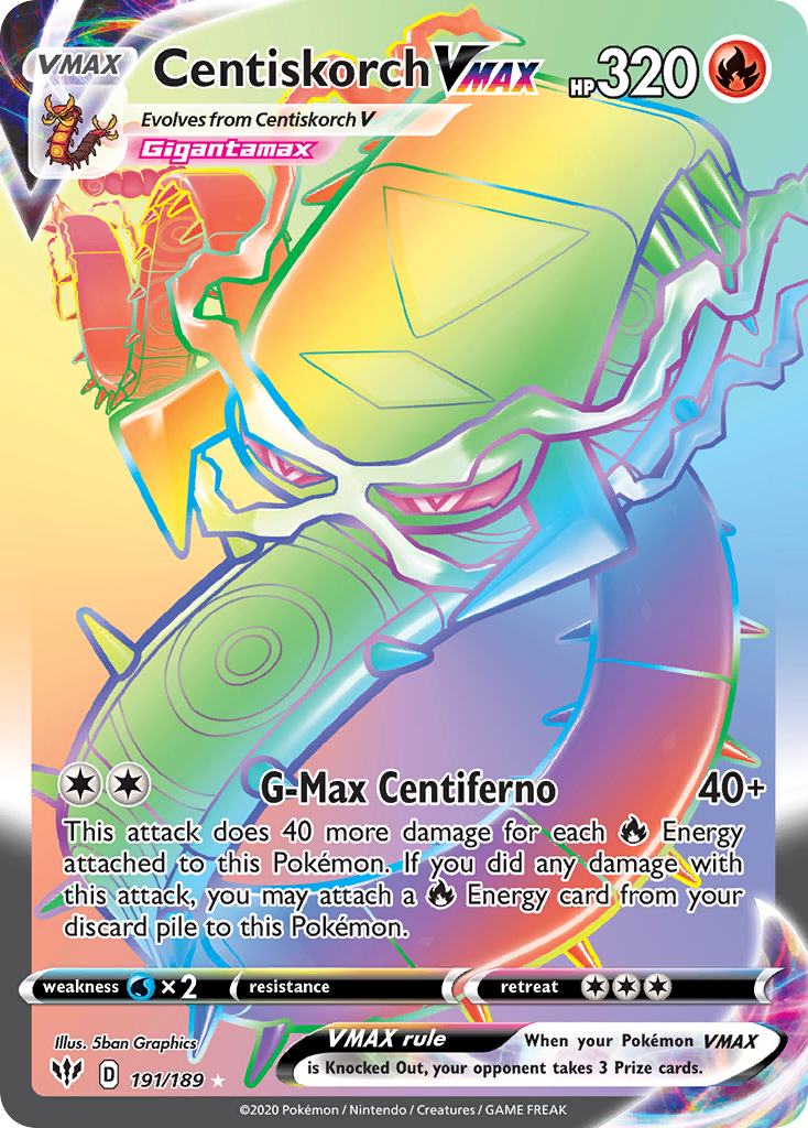 191/189 [DAA] Centiskorch VMAX - Rare Rainbow