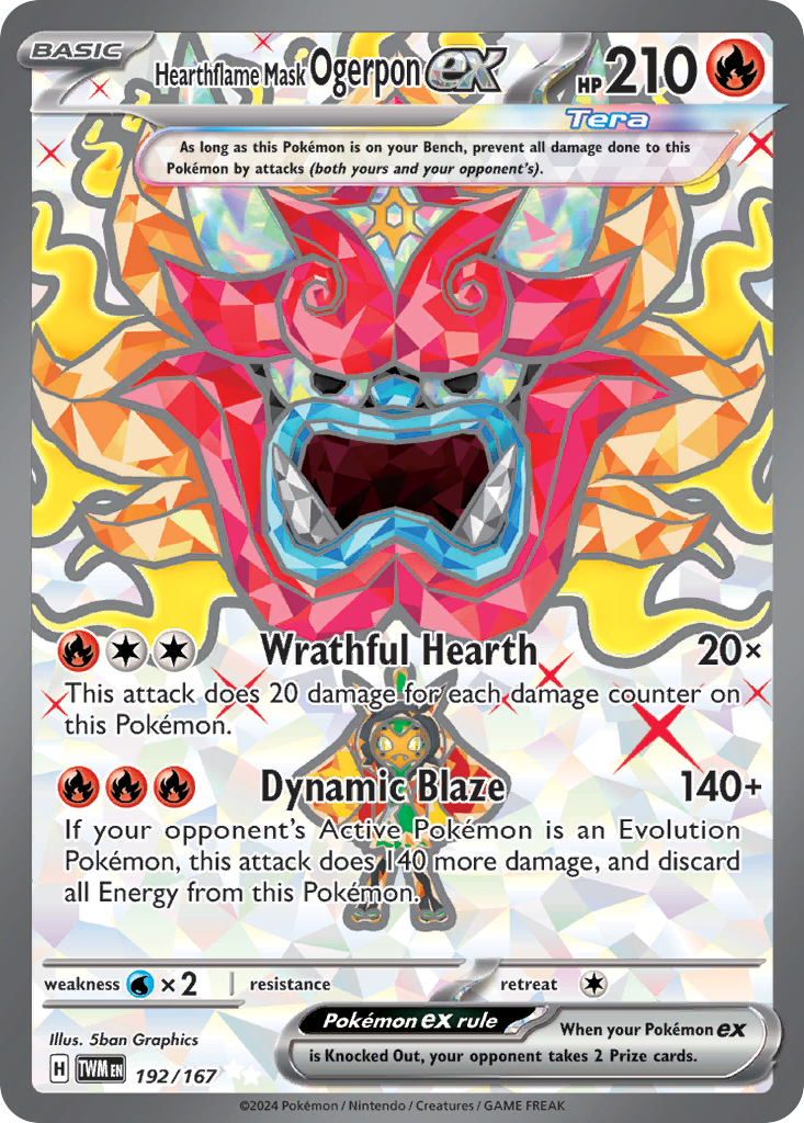 192/167 [TWM] Hearthflame Mask Ogerpon ex - Ultra Rare