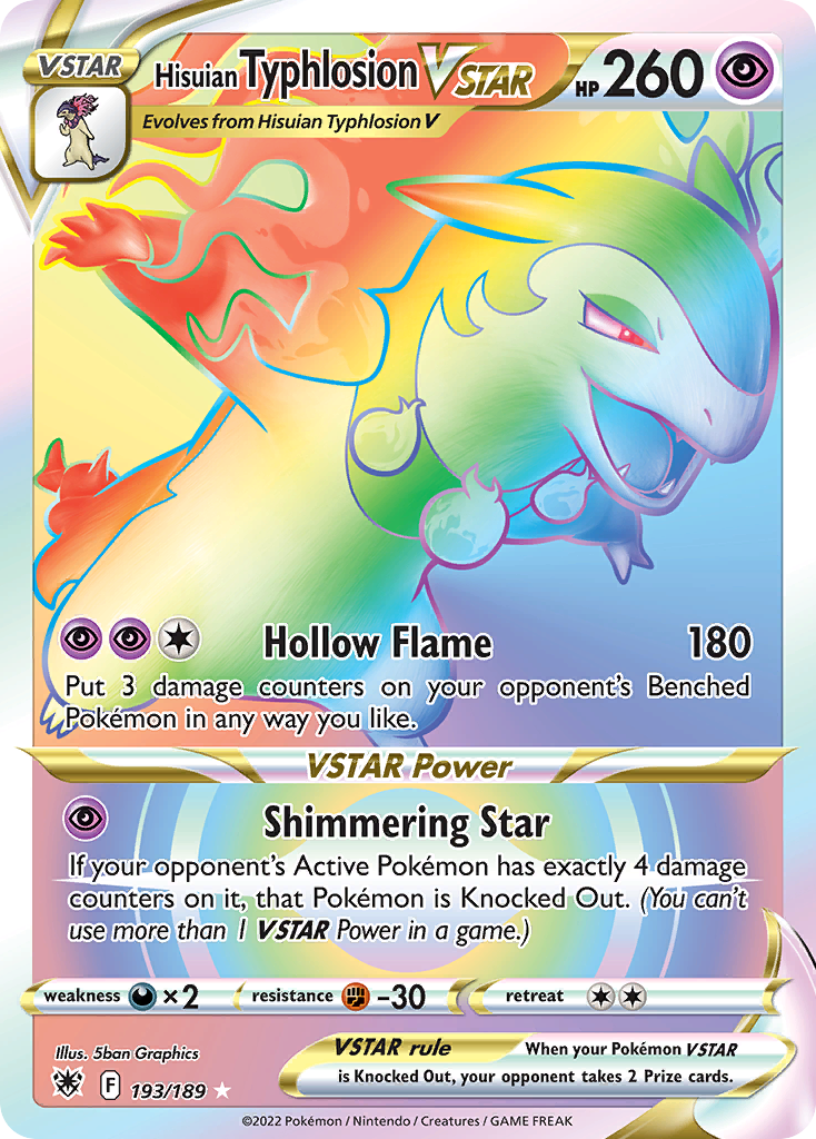 193/189 [ASR] Hisuian Typhlosion VSTAR - Rare Rainbow