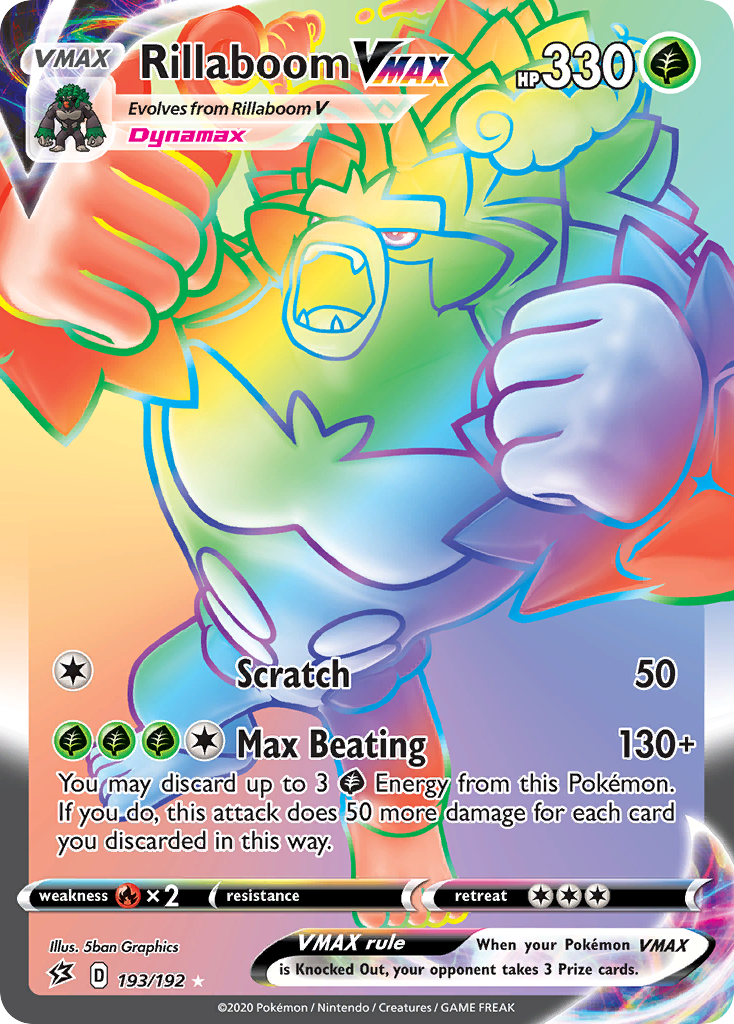 193/192 [RCL] Rillaboom VMAX - Rare Rainbow
