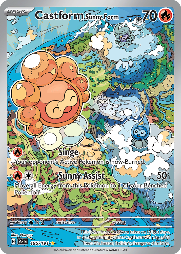 195/191 [SSP] Castform Sunny Form - Illustration Rare