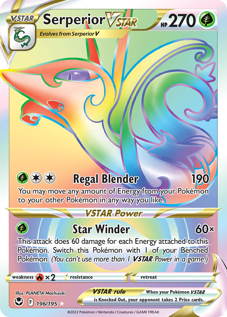 196/195 [SIT] Serperior VSTAR - Rare Rainbow