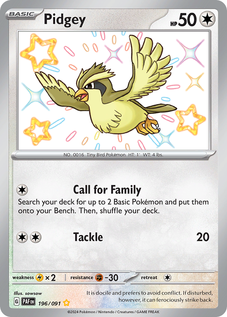 196/91 [SV4PT5] Pidgey - Shiny Rare