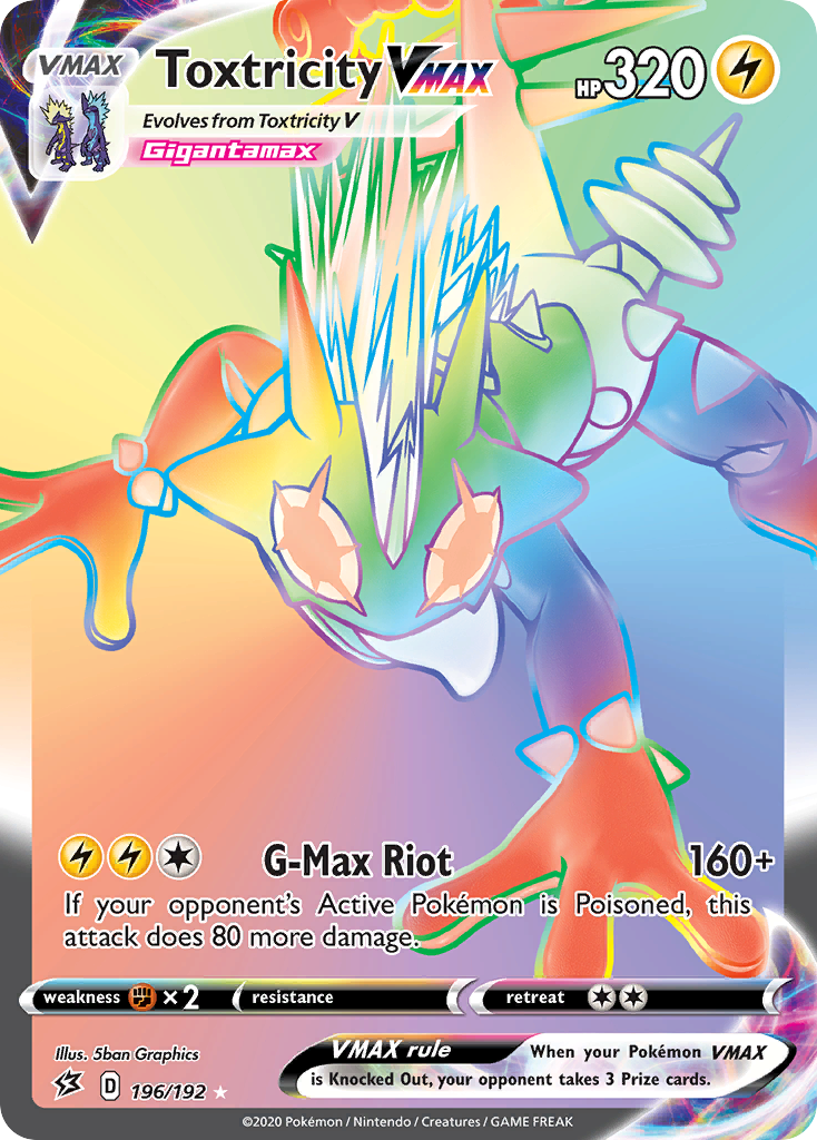 196/192 [RCL] Toxtricity VMAX - Rare Rainbow