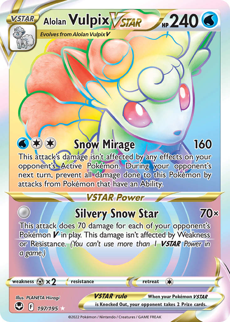 197/195 [SIT] Alolan Vulpix VSTAR - Rare Rainbow