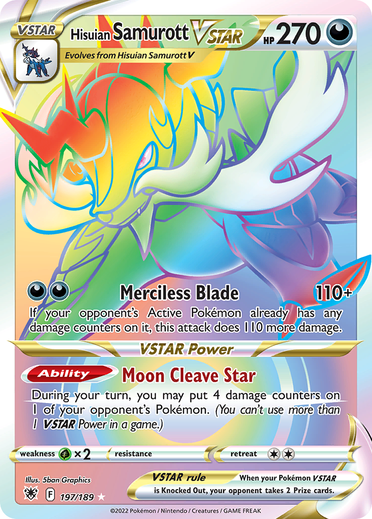 197/189 [ASR] Hisuian Samurott VSTAR - Rare Rainbow