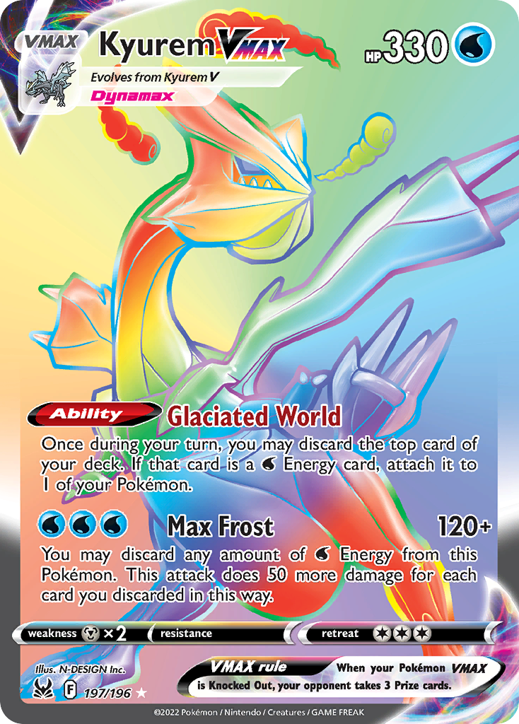 197/196 [LOR] Kyurem VMAX - Rare Rainbow