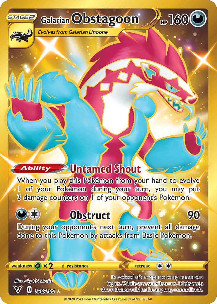 198/185 [VIV] Galarian Obstagoon - Rare Secret