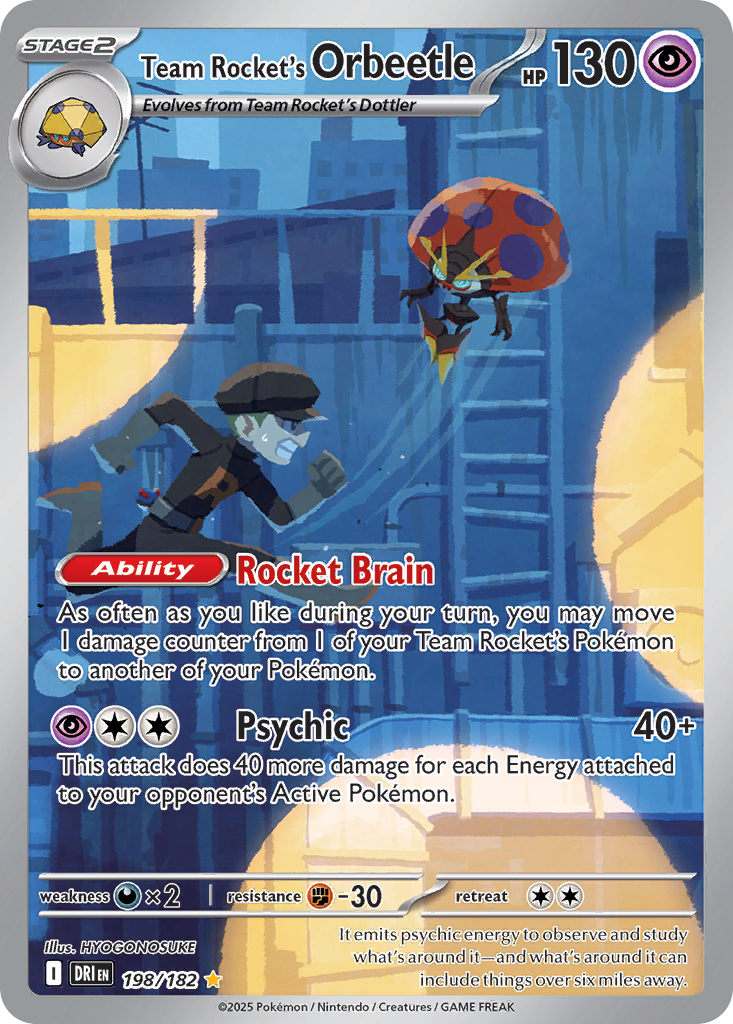 198/182 [DRI] Team Rocket's Orbeetle - Illustration Rare