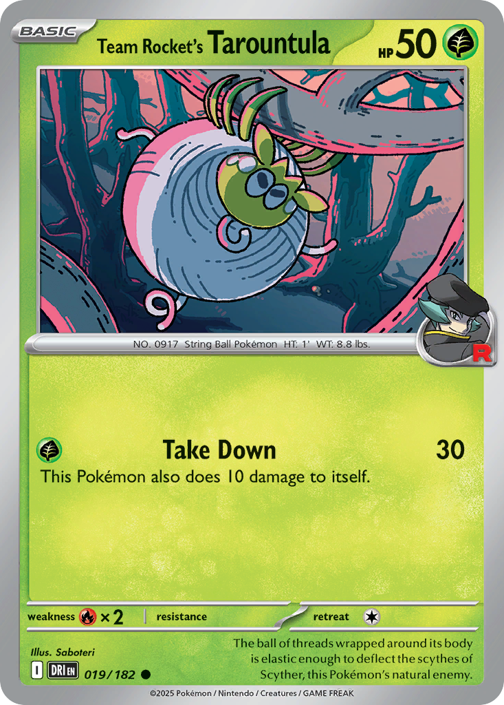 19/182 [DRI] Team Rocket's Tarountula - Common