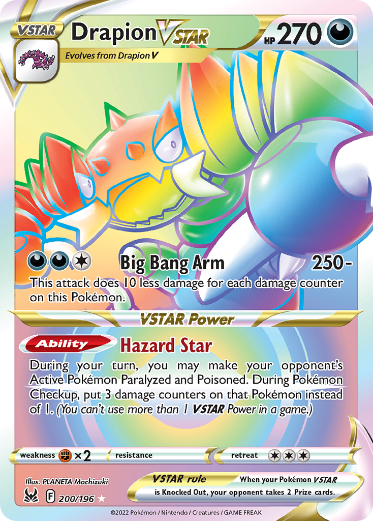 200/196 [LOR] Drapion VSTAR - Rare Rainbow