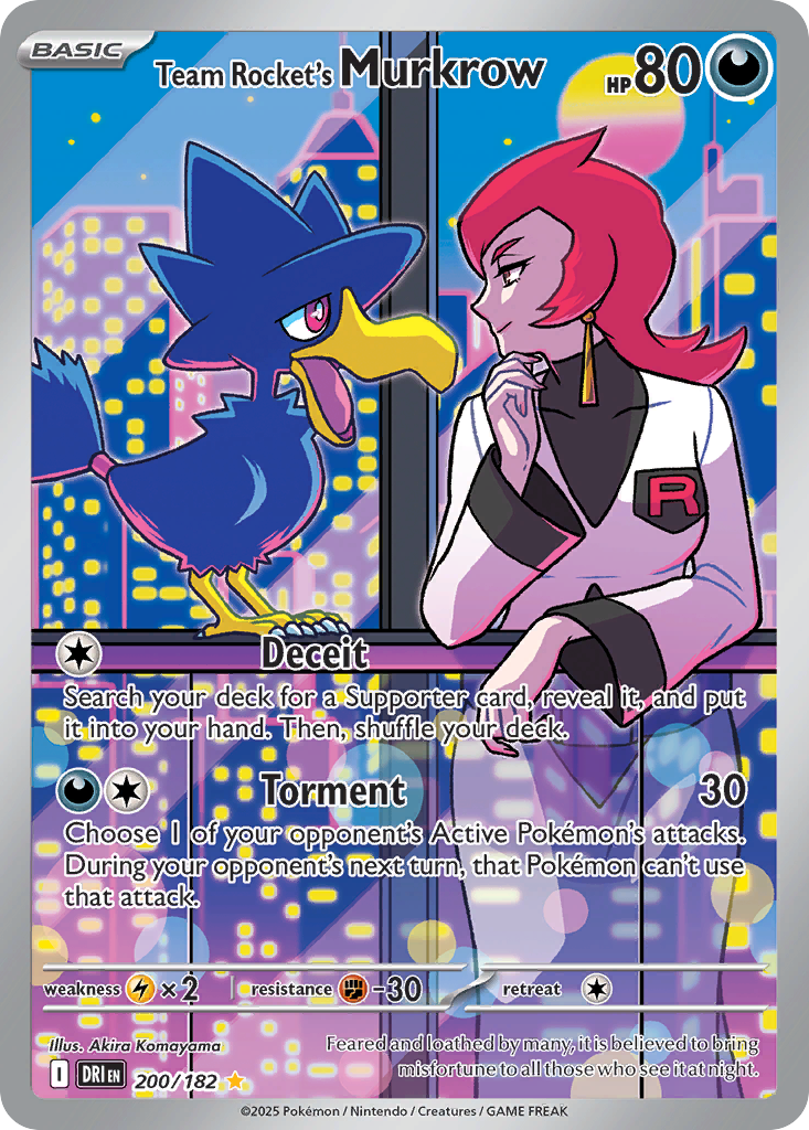 200/182 [DRI] Team Rocket's Murkrow - Illustration Rare