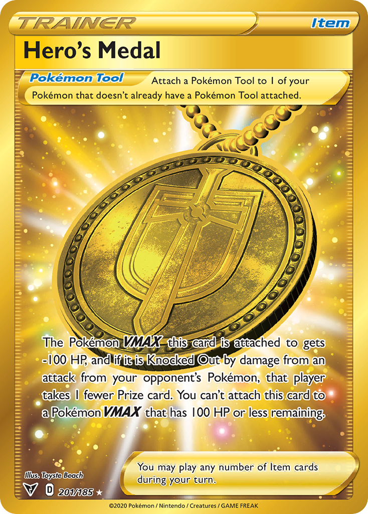201/185 [VIV] Hero's Medal - Rare Secret