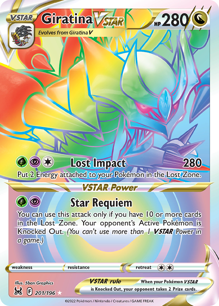 201/196 [LOR] Giratina VSTAR - Rare Rainbow