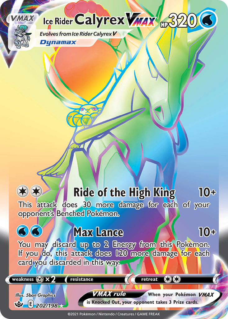 202/198 [CRE] Ice Rider Calyrex VMAX - Rare Rainbow