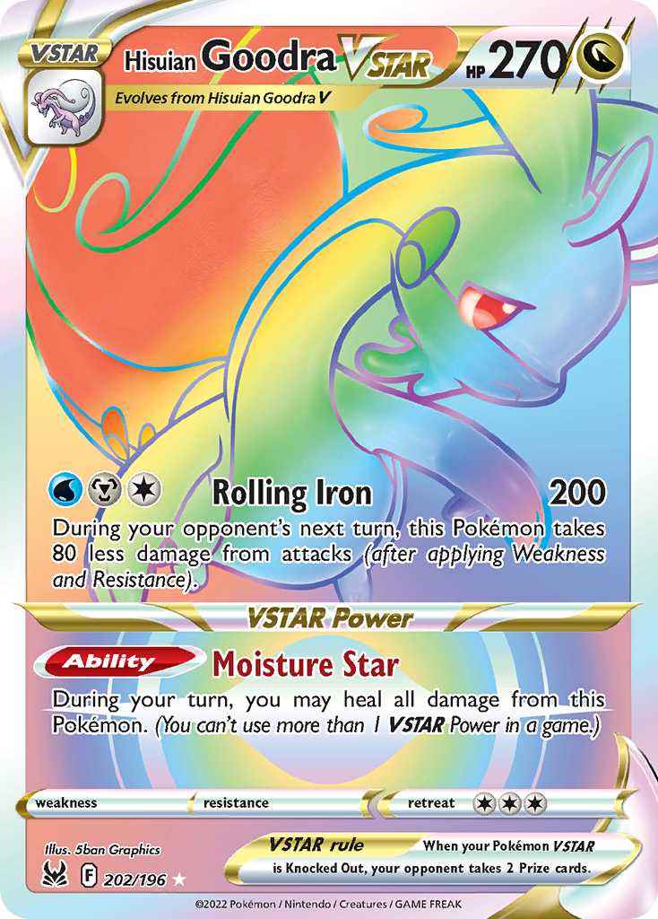202/196 [LOR] Hisuian Goodra VSTAR - Rare Rainbow