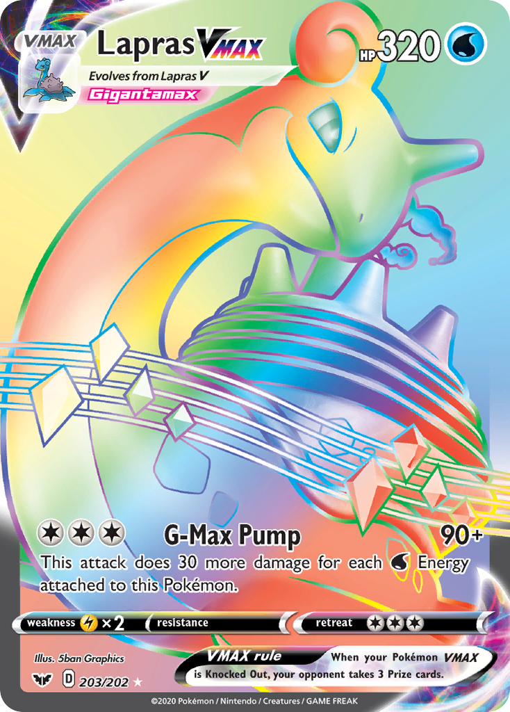 203/202 [SSH] Lapras VMAX - Rare Rainbow