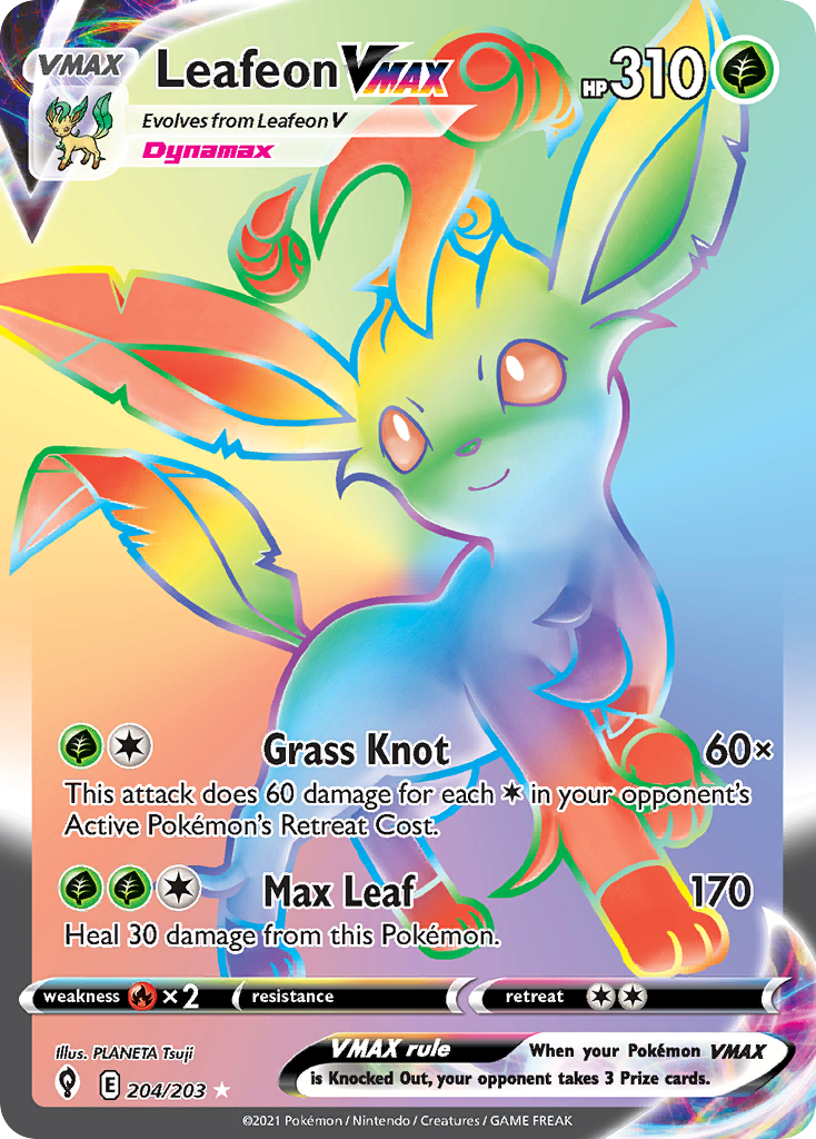 204/203 [EVS] Leafeon VMAX - Rare Rainbow