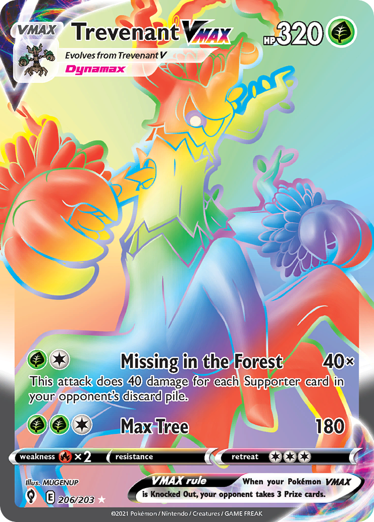 206/203 [EVS] Trevenant VMAX - Rare Rainbow