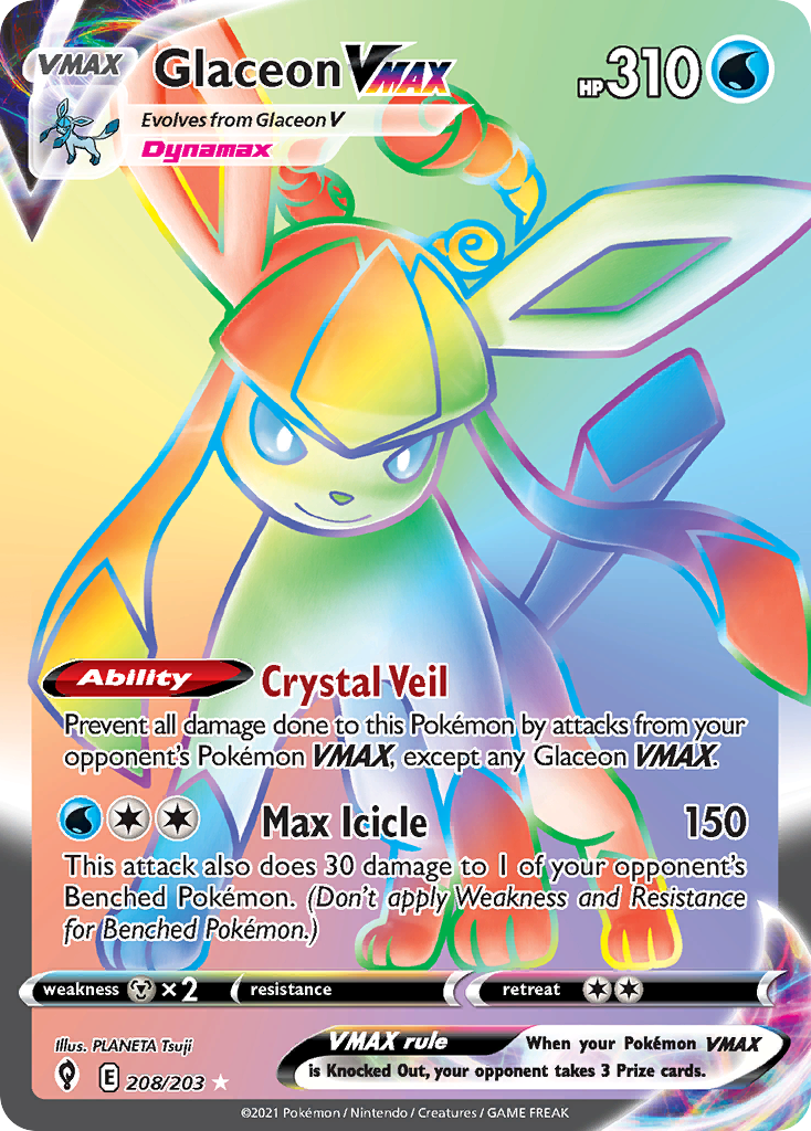 208/203 [EVS] Glaceon VMAX - Rare Rainbow