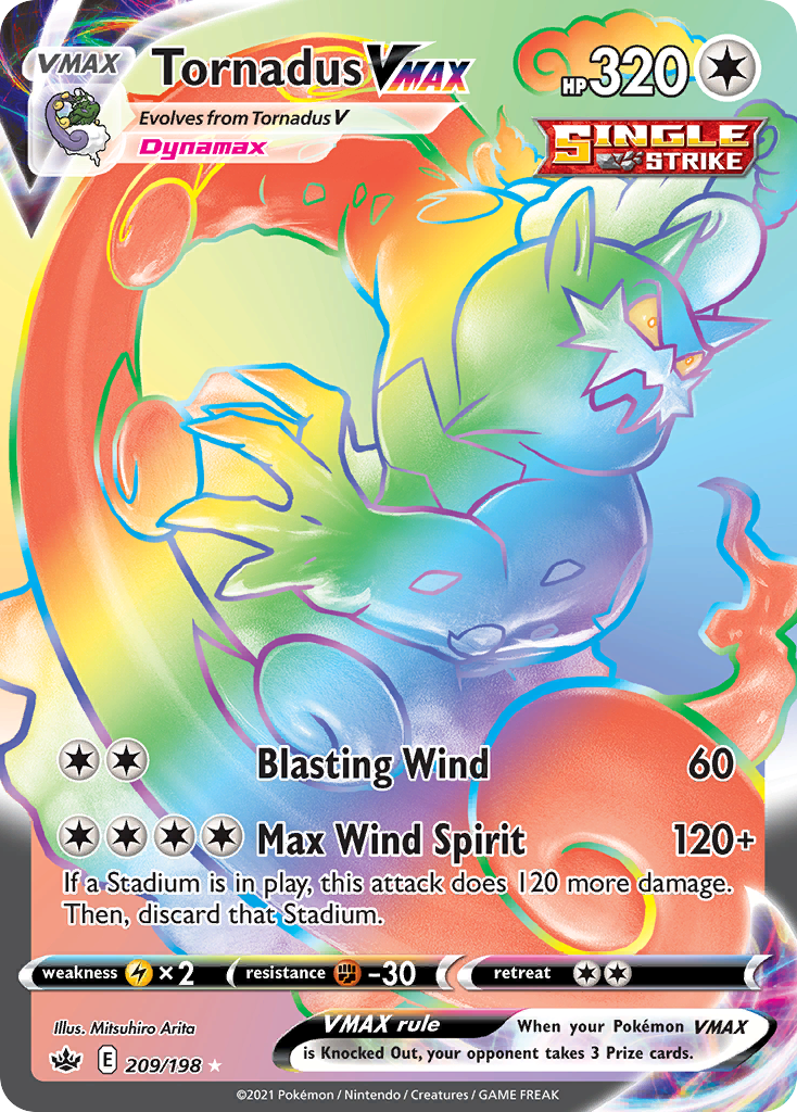 209/198 [CRE] Tornadus VMAX - Rare Rainbow